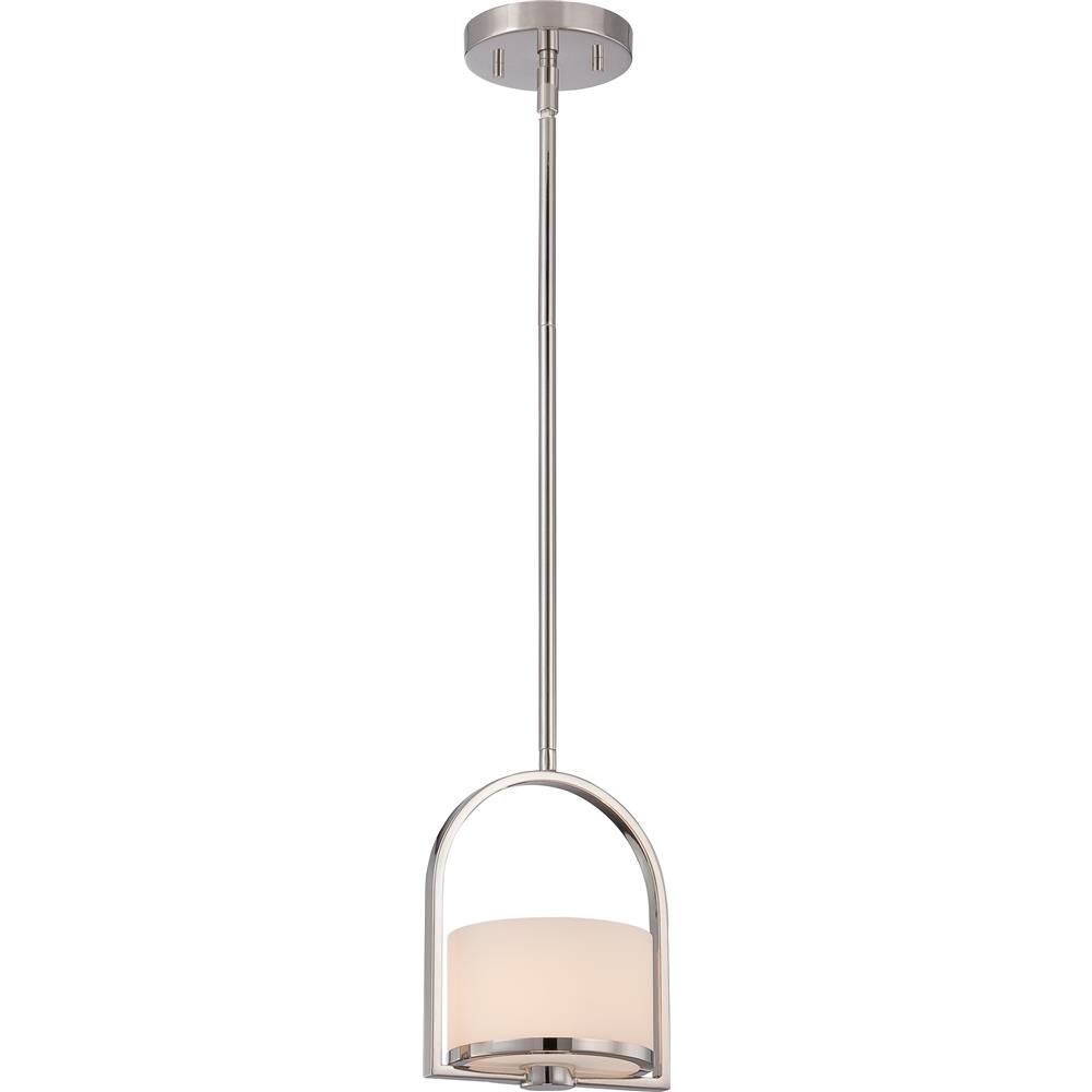 Nuvo Lighting 60/5478  Celine - 1 Light Mini Pendant with Etched Opal Glass in Polished Nickel Finish
